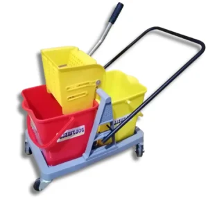Plastic Hospital Double Bucket Wringer Trolley